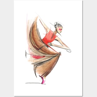 Ballet Dancer Drawing Posters and Art